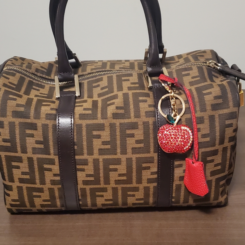 Fendi zucca boston bandolier bag